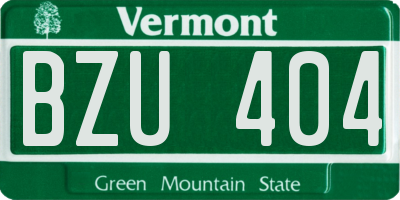 VT license plate BZU404