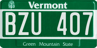 VT license plate BZU407