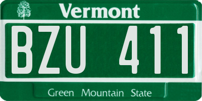 VT license plate BZU411