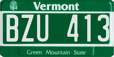 VT license plate BZU413