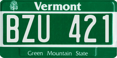 VT license plate BZU421