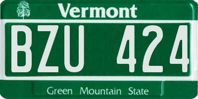 VT license plate BZU424