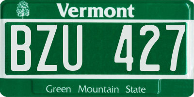 VT license plate BZU427