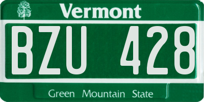 VT license plate BZU428