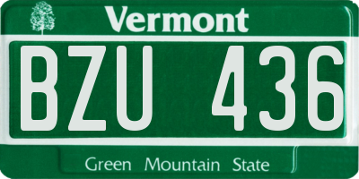 VT license plate BZU436