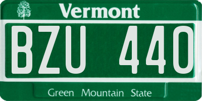 VT license plate BZU440