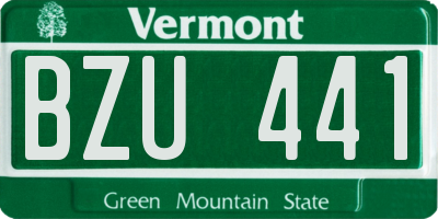 VT license plate BZU441