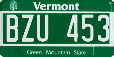 VT license plate BZU453