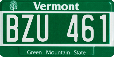 VT license plate BZU461
