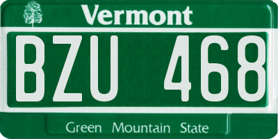 VT license plate BZU468