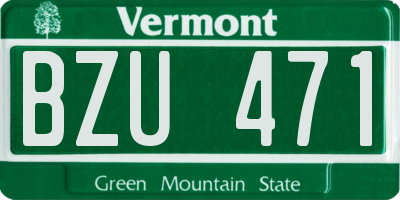 VT license plate BZU471