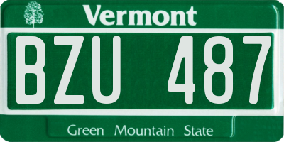 VT license plate BZU487