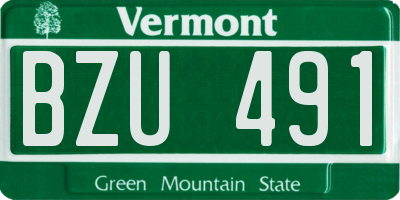 VT license plate BZU491