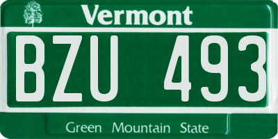 VT license plate BZU493