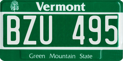 VT license plate BZU495
