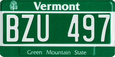 VT license plate BZU497