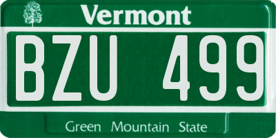 VT license plate BZU499