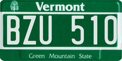 VT license plate BZU510