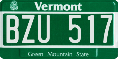 VT license plate BZU517