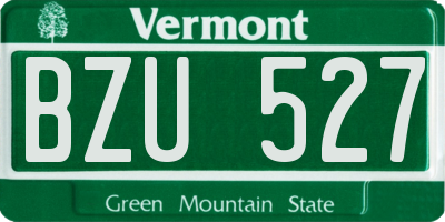 VT license plate BZU527