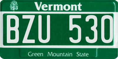 VT license plate BZU530