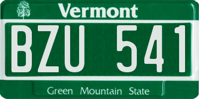 VT license plate BZU541