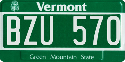 VT license plate BZU570
