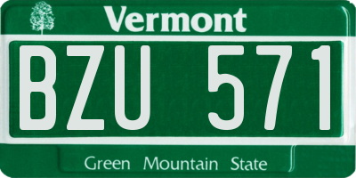 VT license plate BZU571
