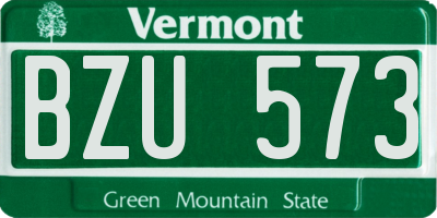 VT license plate BZU573