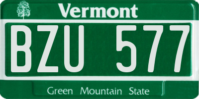 VT license plate BZU577
