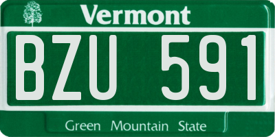 VT license plate BZU591