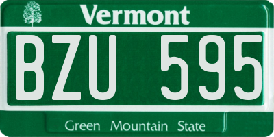 VT license plate BZU595
