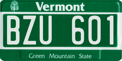 VT license plate BZU601