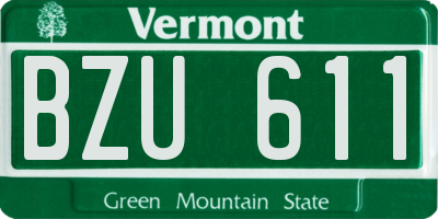 VT license plate BZU611