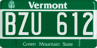 VT license plate BZU612