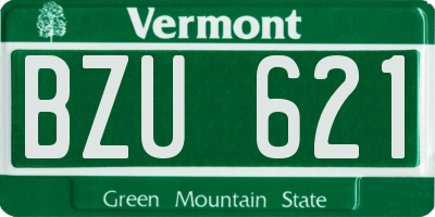 VT license plate BZU621