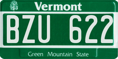 VT license plate BZU622