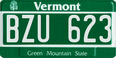 VT license plate BZU623