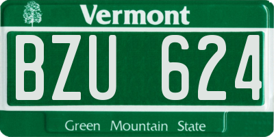 VT license plate BZU624