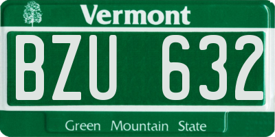 VT license plate BZU632
