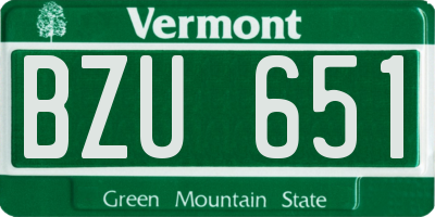 VT license plate BZU651