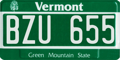 VT license plate BZU655
