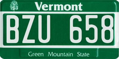 VT license plate BZU658