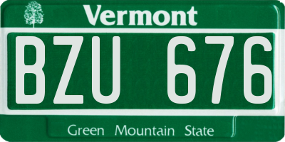 VT license plate BZU676