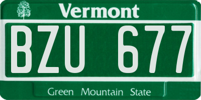 VT license plate BZU677