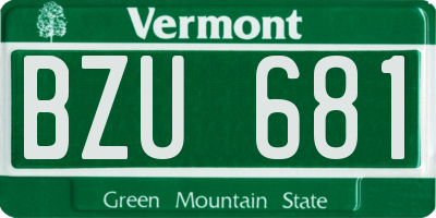 VT license plate BZU681