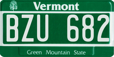 VT license plate BZU682