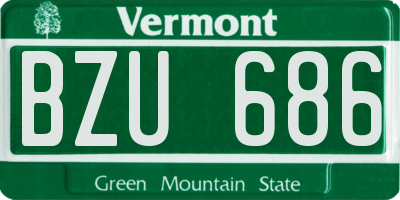 VT license plate BZU686