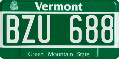 VT license plate BZU688