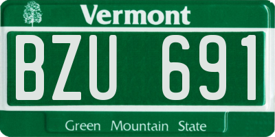 VT license plate BZU691